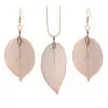 Leaf Shape Alloy Earrings Necklace Set 