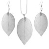 Leaf Shape Alloy Earrings Necklace Set 