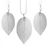 Leaf Shape Alloy Earrings Necklace Set 