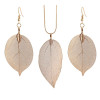 Leaf Shape Alloy Earrings Necklace Set 