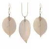 Leaf Shape Alloy Earrings Necklace Set 