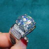 12ct Round Cut White Sapphire Bold Men's Ring