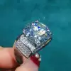 12ct Round Cut White Sapphire Bold Men's Ring