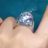 12ct Round Cut White Sapphire Bold Men's Ring