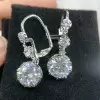 6ctw Round Cut Art-deco Drop Earrings
