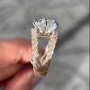 4.2ct Round Cut Two Tone Split Shank Engagement Ring