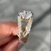 4.2ct Round Cut Two Tone Split Shank Engagement Ring