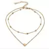 Simple Fashion Heart Pendant Double Layered Choker