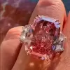 11ct Cushion Cut Pink Sapphire Three Stone Engagement Ring