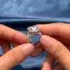 5ct Halo Round Cut White Sapphire Engagement Ring