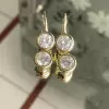 8ctw Round Cut White Sapphire Drop Earrings