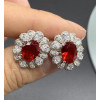 4.35ctw Oval Cut Ruby Stud Earrings