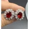 4.35ctw Oval Cut Ruby Stud Earrings