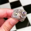 5ct Round Cut White Sapphire Invisible Setting Engagement Ring