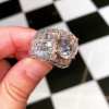 5ct Round Cut White Sapphire Invisible Setting Engagement Ring