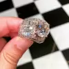 5ct Round Cut White Sapphire Invisible Setting Engagement Ring