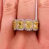 11ctw Cushion Cut Yellow Sapphire Eternity Wedding Band