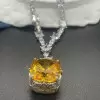 120ctw Cushion Cut Yellow Sapphire Statement Necklace