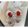 4.35ctw Oval Cut Ruby Stud Earrings