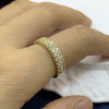 1.95ct Round Cut White Sapphire Half Double Row Band in Gold