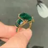 8ct Emerald Cut Emerald Engagement Ring in Gold