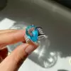 6ct Wide Shank Pear Cut Aquamarine Ring