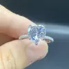 Heart Cut White Sapphire Initials Engagement Ring