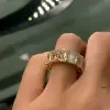 Emerald Cut Light Yellow Sapphire Eternity Band
