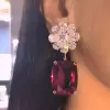 7.5ct Cushion Cut Ruby Drop Earrings for Women