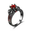 Halloween Gift Ruby Red Skull Ring