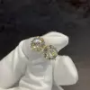 4ctw Round Cut White Sapphire Stud Earrings in Gold