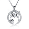 Handmade 925 Sterling Silver Owl Necklace