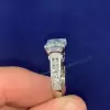 Handmade 2ct  Vintage Engraved Emerald Cut Stone Ring