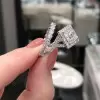 Handmade 2ct Princess Cut Wedding Ring Set in Sterling Silver