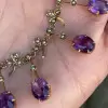 Oval Cut Amethyst Sapphire Necklace in Gold