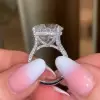 5ct Round Cut White Sapphire Split Shank Engagement Ring