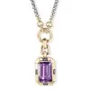 Emerald Cut Champagne Sapphire Necklace Pendant