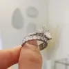 2ct Cushion Cut White Sapphire 2pcs Bridal Sets