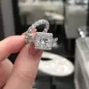 Handmade 2ct Princess Cut Wedding Ring Set in Sterling Silver