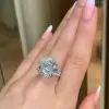 5ct Round Cut White Sapphire Split Shank Engagement Ring