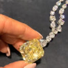 23ct Princess Cut Yellow Sapphire Pendant Necklace 