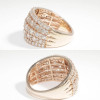 2ct Multi-Row Round Cut White Sapphire Cocktail Ring in Rose Gold