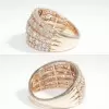 2ct Multi-Row Round Cut White Sapphire Cocktail Ring in Rose Gold