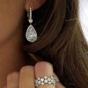 4ct Pear Cut White Sapphire Drop Earrings in Sterling Silver