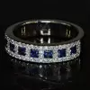 4ct Princess Cut Blue Sapphire Wedding Band