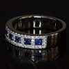 4ct Princess Cut Blue Sapphire Wedding Band