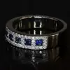 4ct Princess Cut Blue Sapphire Wedding Band