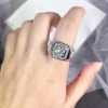 2ct Halo Round Cut White Sapphire Men's Ring