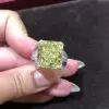 Radiant Cut White & Yellow Sapphire Engagement Ring