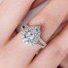 Handmade 2 ct Halo Pear Cut Split Shank Engagement Ring